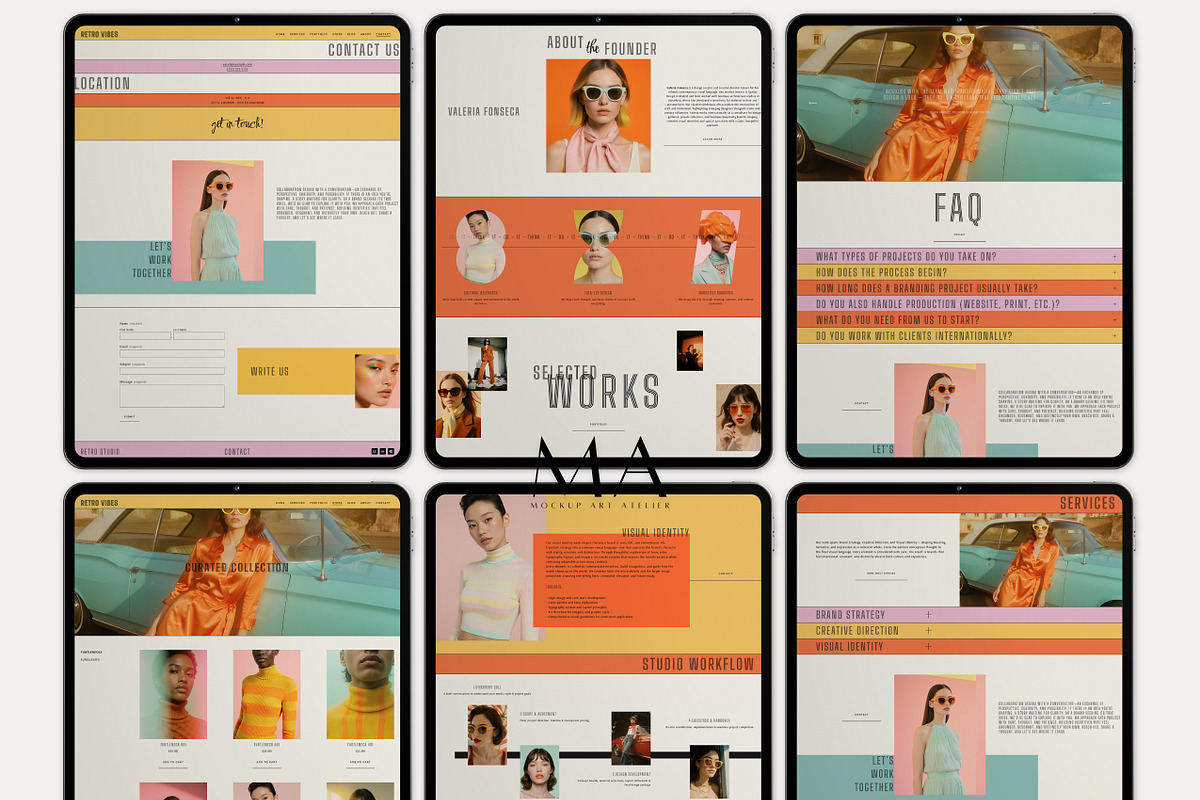 Retro Squarespace Website Template, a Squarespace Template by Mockup Art Atelier (Photo 6 of 16)