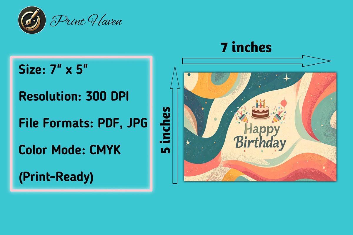 Birthday Greeting Card: 7x5, a Card Template by Print Haven (Photo 4 of 4)