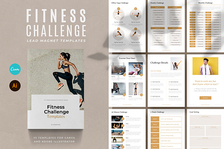 Fitness Challenge Lead Magnets CANVA