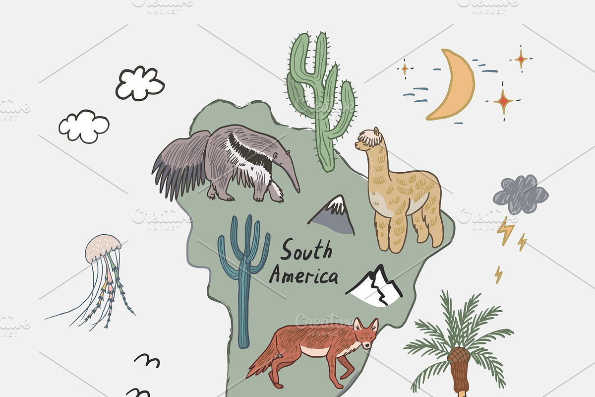 Animals World Map, an Animal Illustration by GooseFrol (Photo 11 of 28)