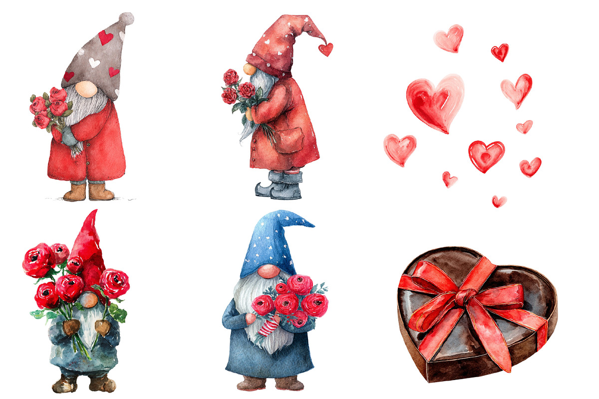 Valentines Gnome clipart, Valentine, an Illustration by Designworld (Photo 2 of 4)