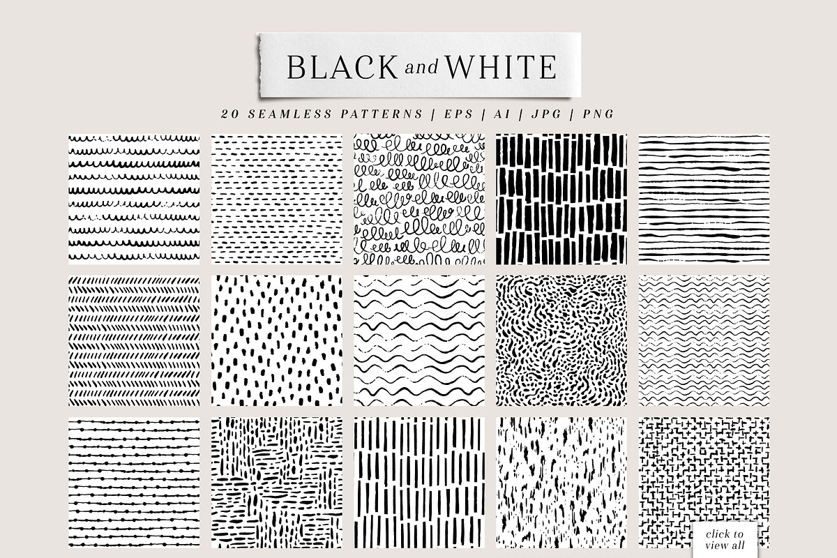 Hand Drawn Patterns in Black & Color, a Pattern Graphic by Point and Poem (Photo 3 of 7)