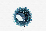 Whale watercolor clipart, an Illustration by DigitalDream (Thumbnail 7 of 11)