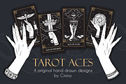 Tarot Aces Hand Drawn Vector Arts, a Decorative Illustration by Croisy (Thumbnail 1 of 3)