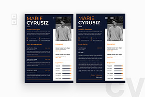 Dark Graphics Resume CV, a Resume Template by iDoodle Studio