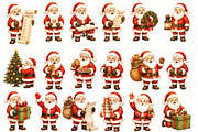 Santa Claus Clipart Bundle, a Seasonal Illustration by Villa 11 Estudio (Thumbnail 2 of 4)