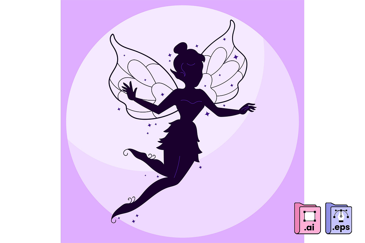 Magical Flat Fairy Silhouette, a Person Illustration by MISS CHATZ (Photo 2 of 3)