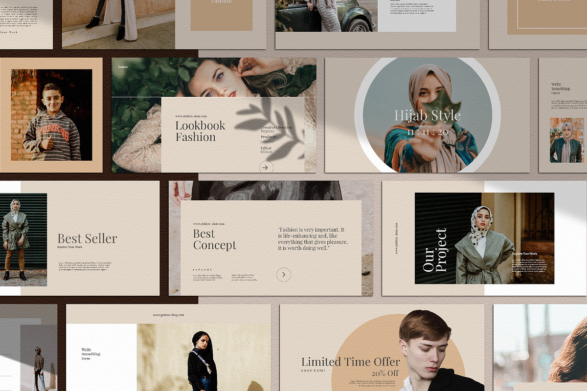 Golden - Fashion Keynote Template, a Presentation Template by Collaborg Studio (Photo 1 of 8)