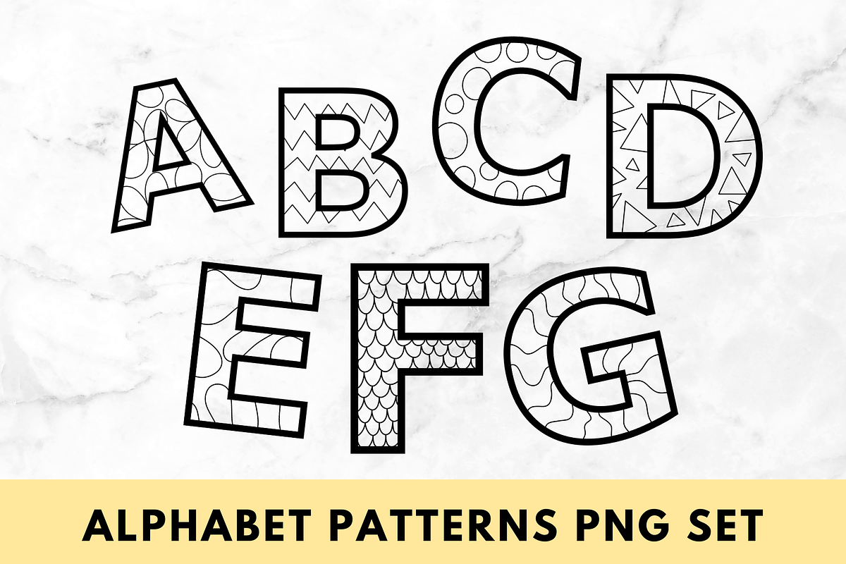 Patterned Alphabet Letter Set, an Object Graphic by Self Publishing Magic (Photo 1 of 3)