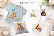 Watercolor Bear Picnic Sublimation, an Illustration by Artnoy (Thumbnail 7 of 8)
