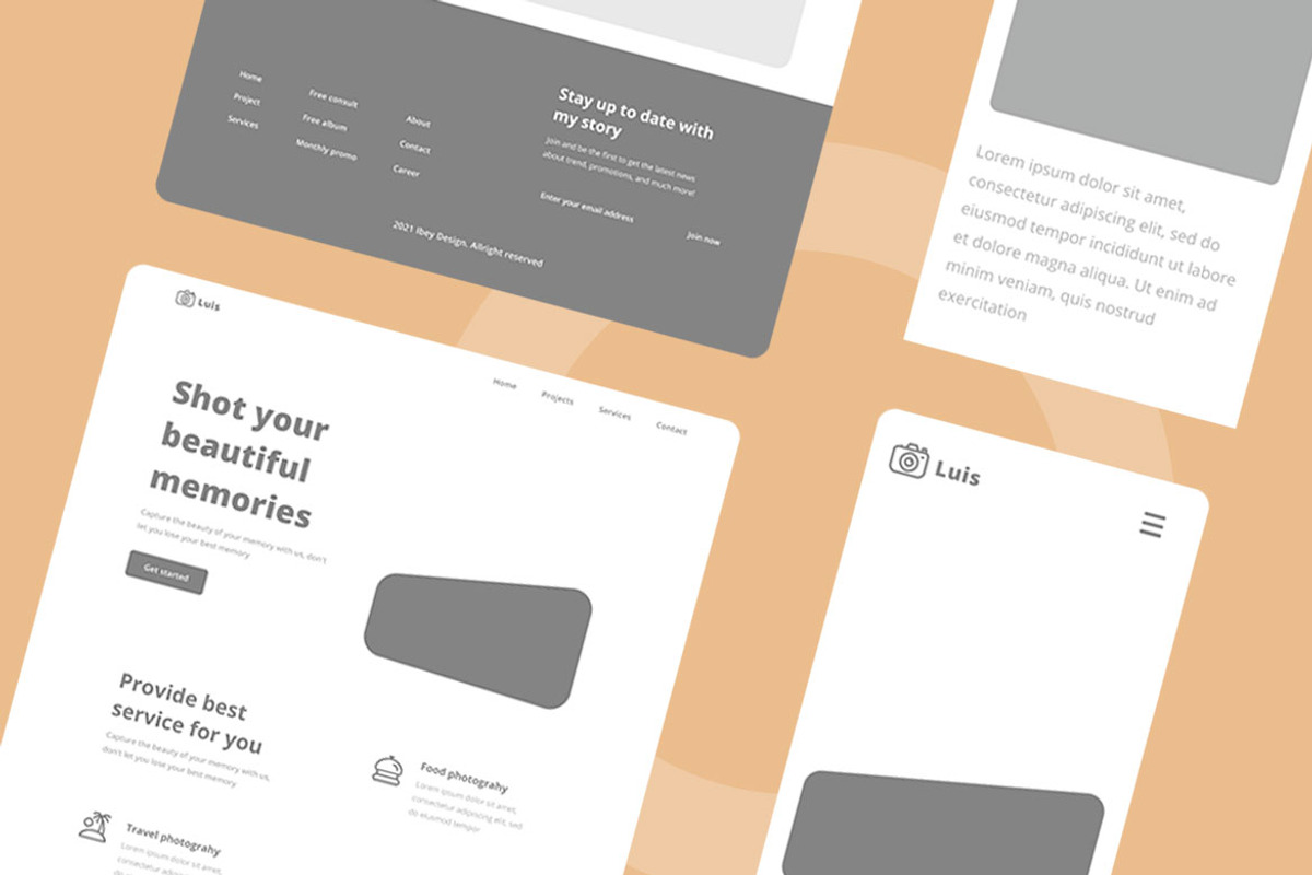 Photographer Wireframe Website, a Wireframe Template by INSPR STD (Photo 5 of 6)