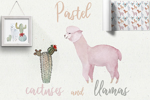 Pastel Llamas Clipart & Patterns PNG, an Animal Illustration by ColorfulNest