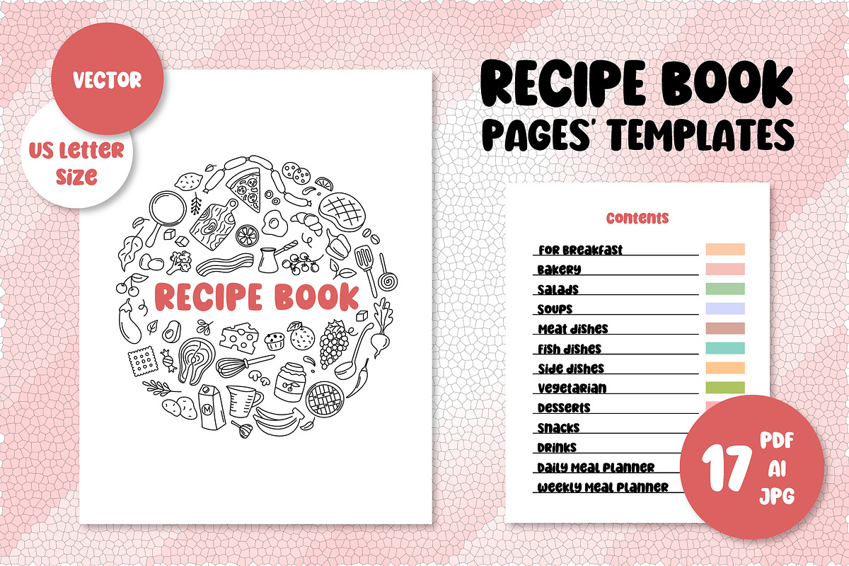 Recipe Book Templates | Meal Planner, a Magazine Template by AnnaViolet_store (Photo 1 of 9)