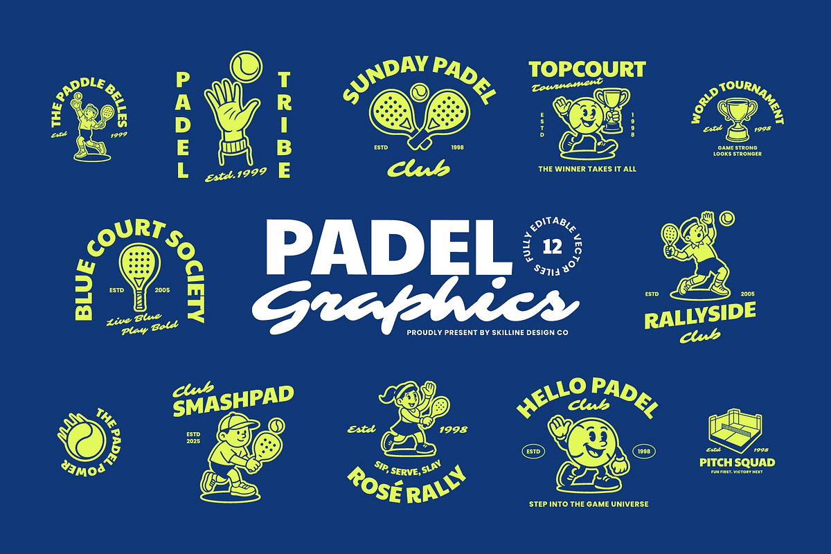 Padel Graphics, a Sport Illustration by Skilline Supply Co. (Photo 1 of 10)