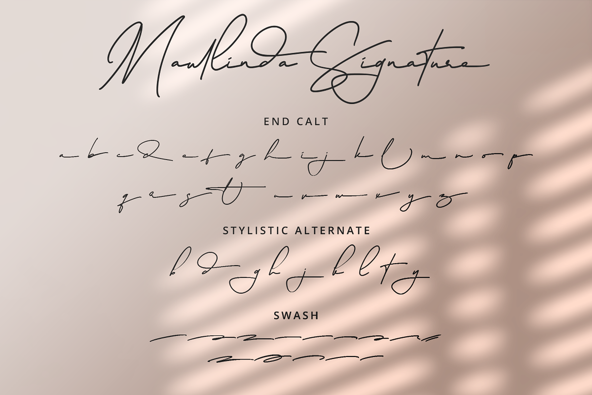 Maullinda Signature - Signature Font, a Script Font by overlaytemplates (Photo 6 of 6)