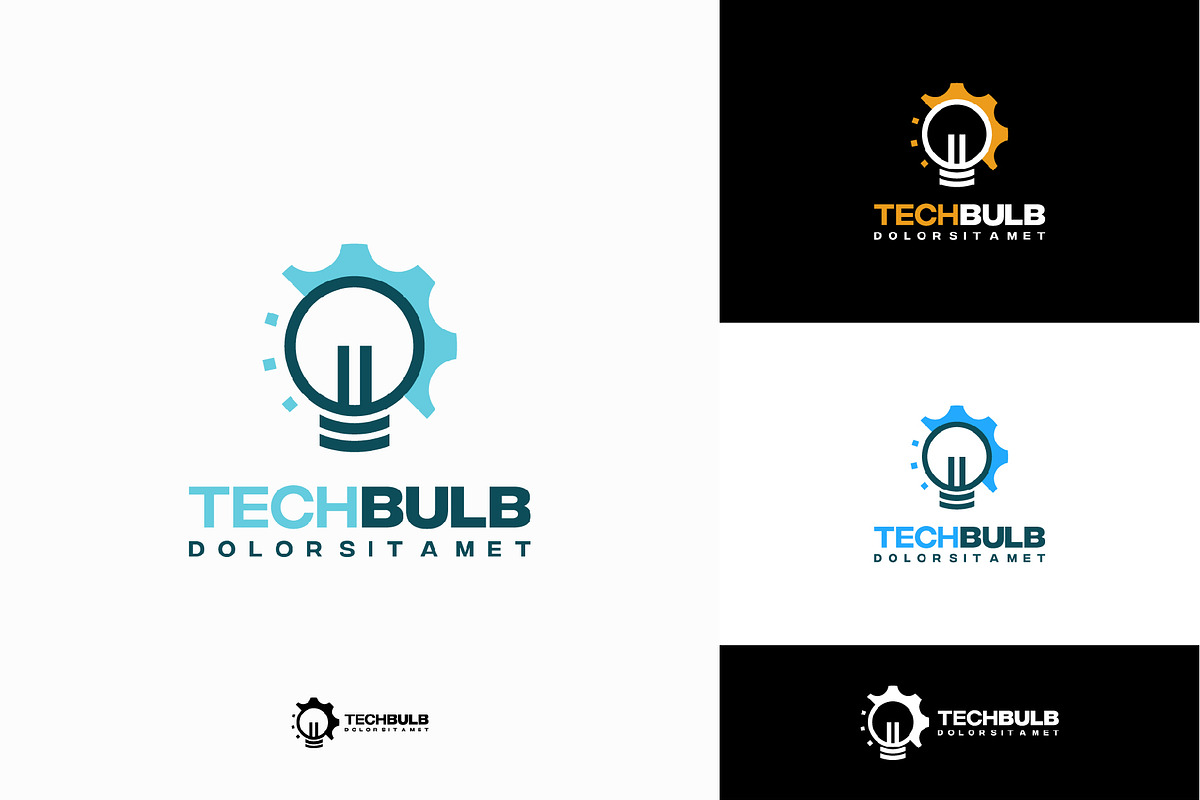 Set of Modern Tech Bulb logo designs, a Branding & Logo Template by Lucky Creative (Photo 5 of 5)