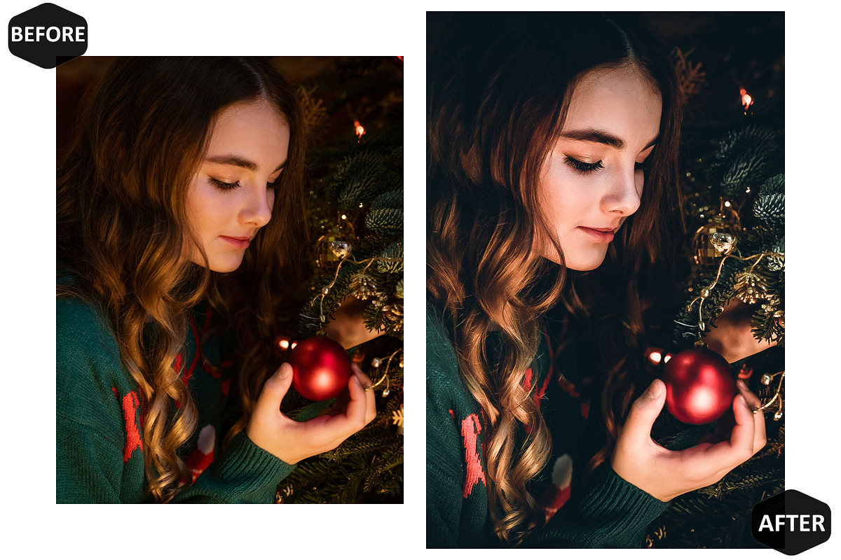 12 Festive Xmas Photoshop Actions, an Action Add-On by Hue Palettte Studio (Photo 7 of 8)