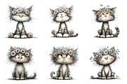 Whimsical floral spring cat clipart, an Illustration by SinaCreation (Thumbnail 4 of 11)