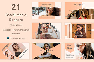 21 Social Media Banners Psd (V-1)