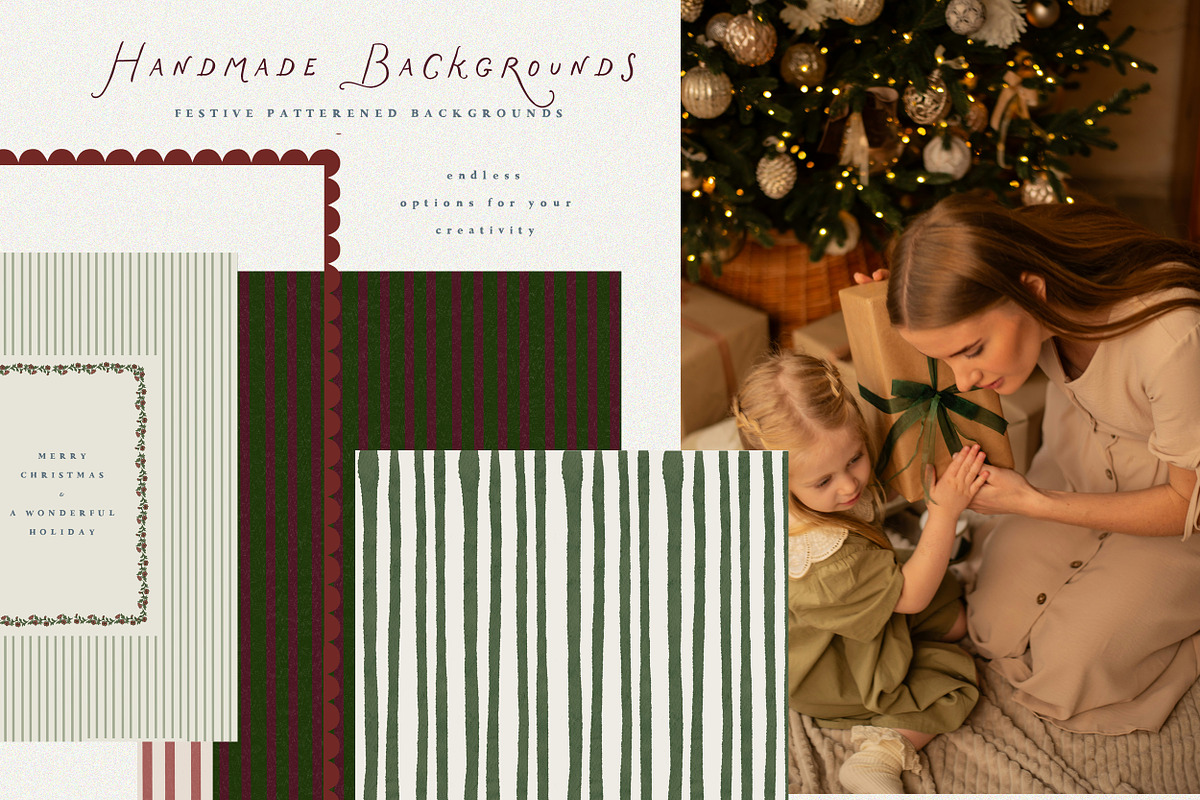 Vintage Christmas Cards & Frames, a Background Graphic by Laras Wonderland (Photo 8 of 12)