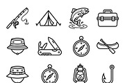 420 Fishing Adventure Vector Icons, an Outline Icon by adenpinkstore (Thumbnail 2 of 11)
