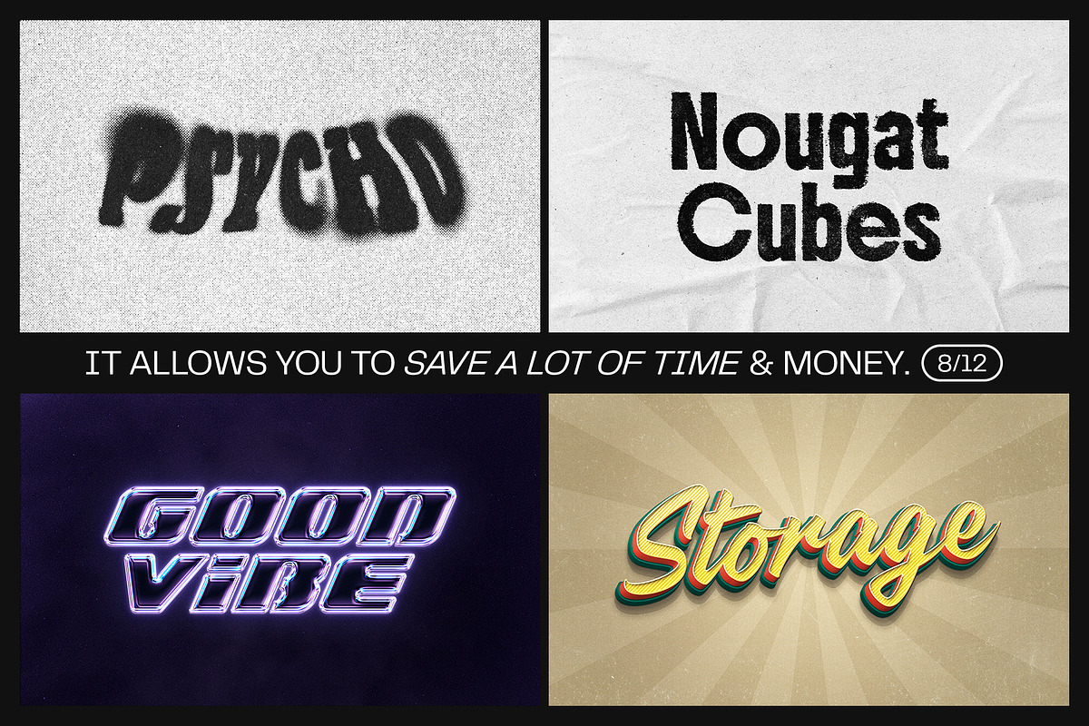 12 Text Effect Templates, a Layer Style Add-On by iDoodle Studio (Photo 5 of 6)