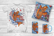 Japanese Koi Tattoo, an Animal Illustration by TSV Art Collective (Thumbnail 2 of 3)
