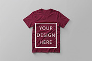 T-Shirt Mockup - Maroon Edition, a Shirt Mockup by ForhadGFX (Thumbnail 4 of 12)