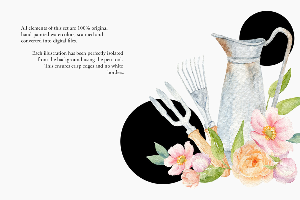Watercolor Gardening Clipart, PNG, an Illustration by NiKO (Photo 3 of 7)