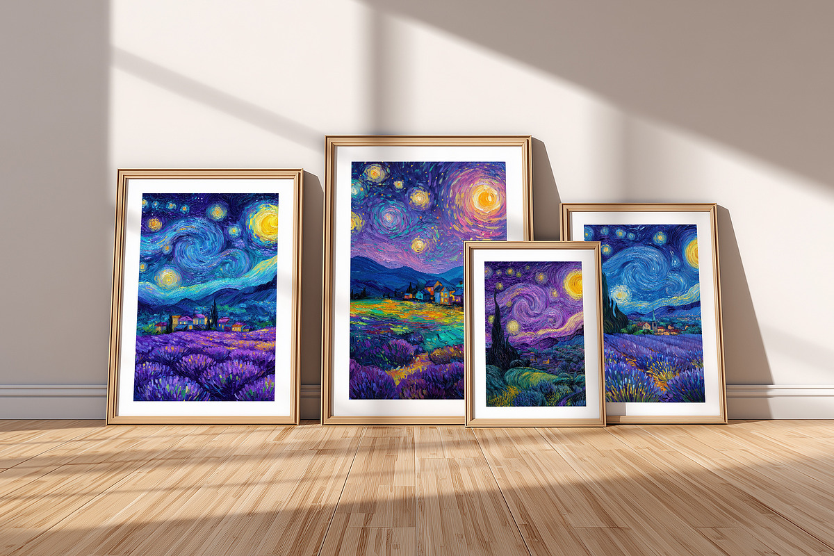 Starry Lavender Field Illustration, a Decorative Illustration by Housui Patterns (Photo 12 of 12)
