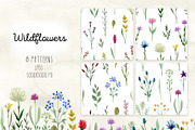 Watercolor Wildflowers. Patterns, a Pattern Graphic by Slastick (Thumbnail 2 of 7)