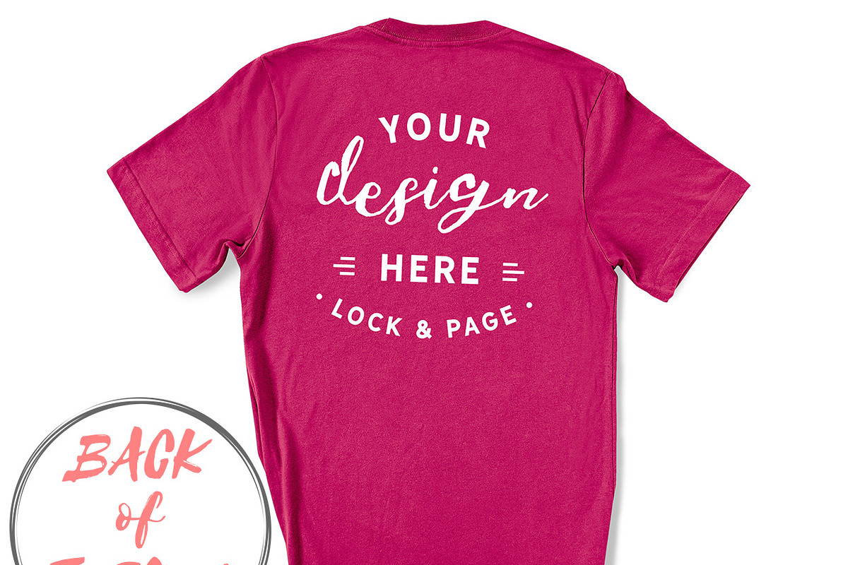 Back Of T-Shirt BC3001 Mockup Bundle, a Shirt Mockup by lock and page (Photo 71 of 88)