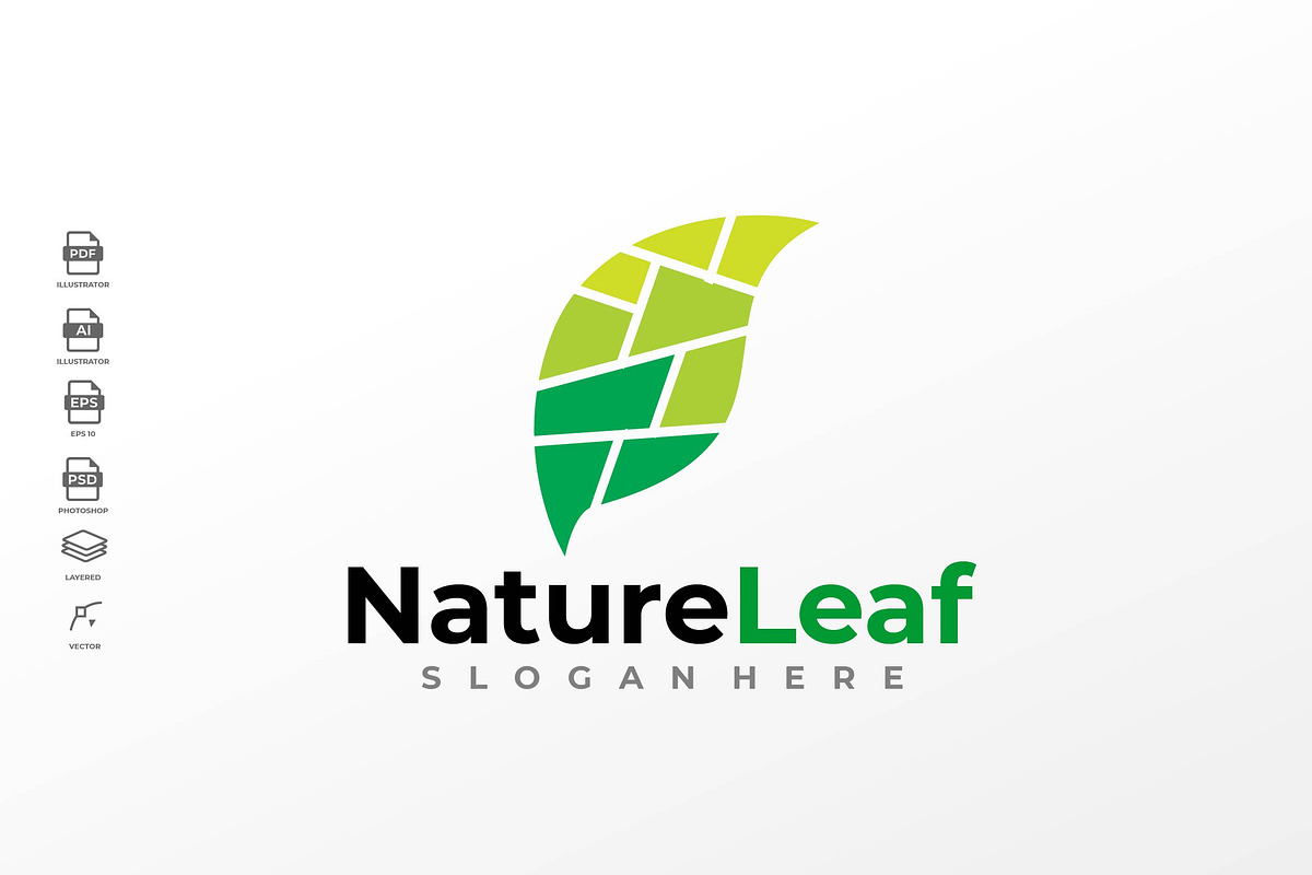 Gradient Green Nature Leaf Logo, a Branding & Logo Template by Rupture