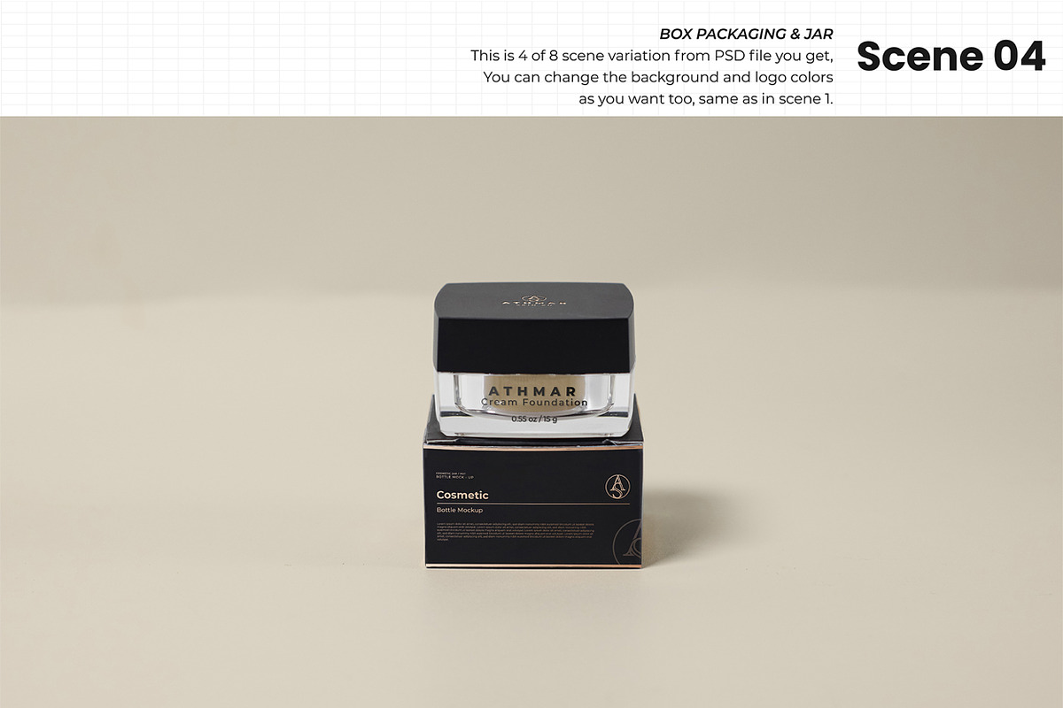 Cosmetic Cream jar mockup set, a Packaging Mockup by Assyat (Photo 6 of 10)