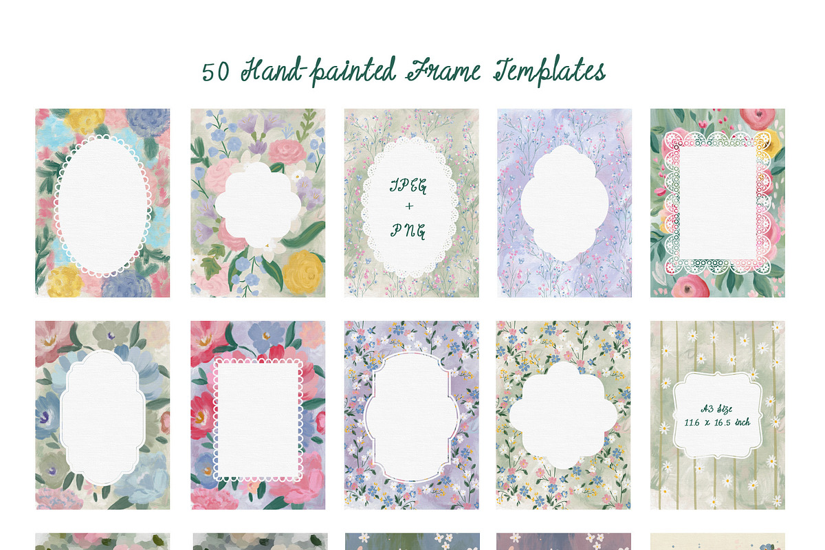 Hand-Painted Backgrounds & Frames, a Background Graphic by Essentially Nomadic (Photo 11 of 16)