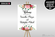 Watercolor Wedding Welcome Poster, a Stationery Template by Blush Roses Print (Thumbnail 1 of 2)
