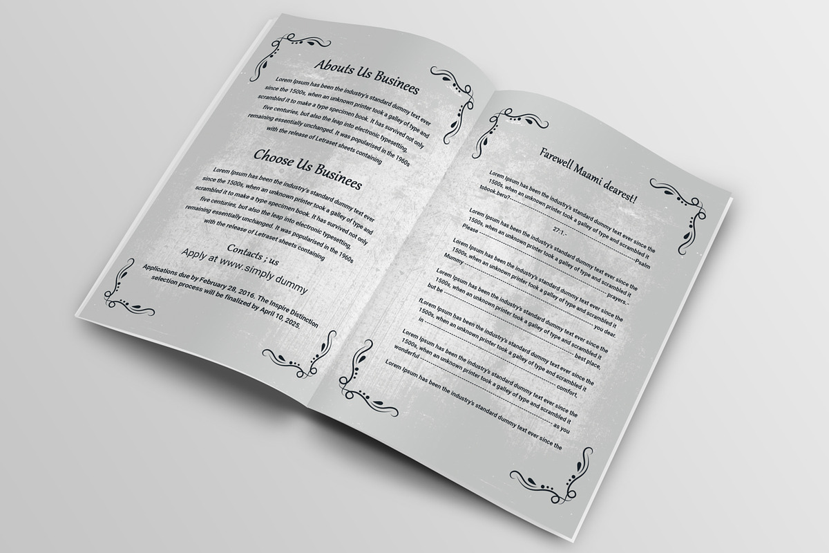 Funeral Program Template, a Brochure Template by AfzaalGraphics (Photo 5 of 6)