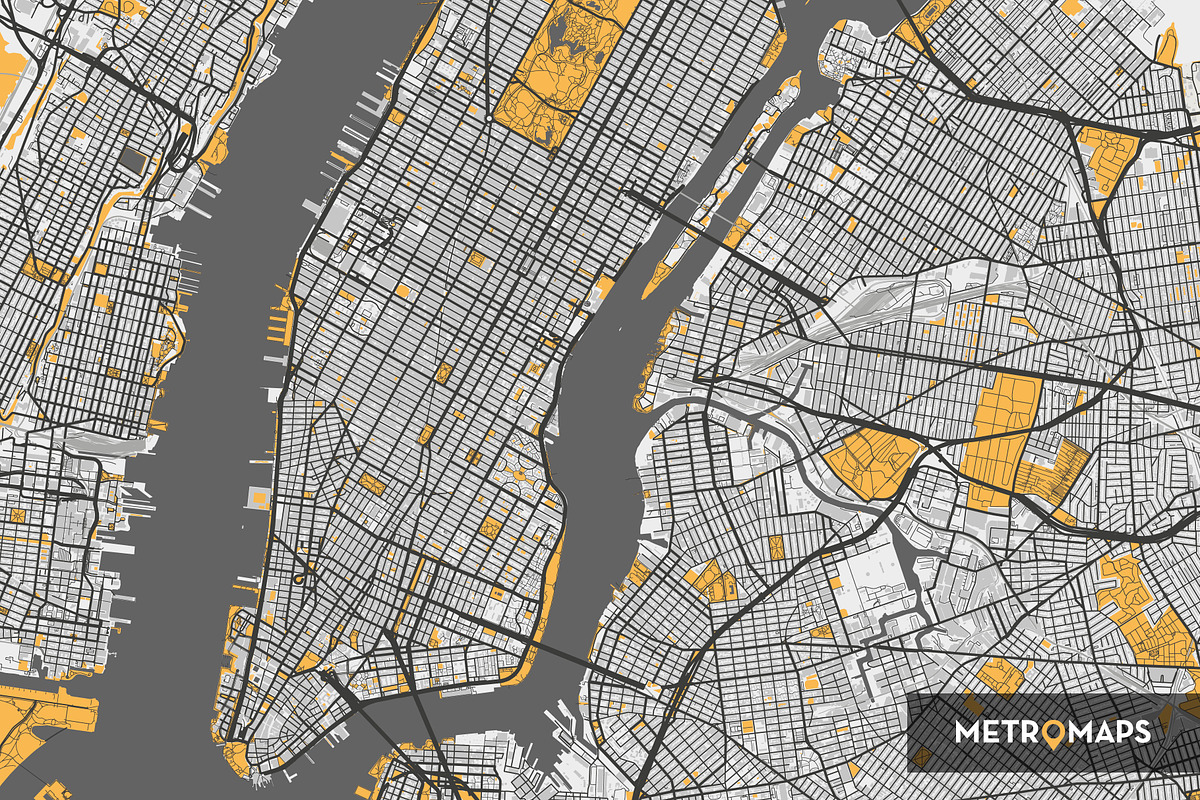 New York Map – Regular / Yellow, an Illustration by MetroMaps (Photo 3 of 3)