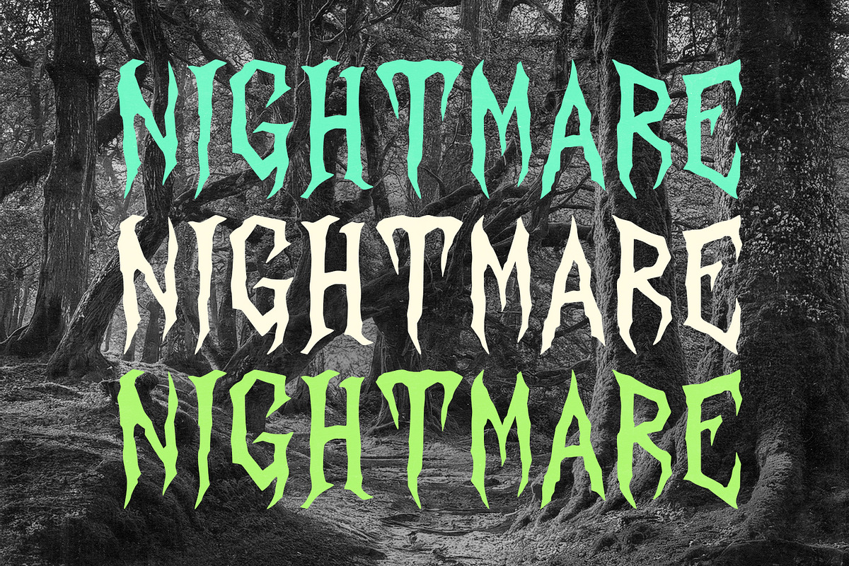 Auxzern Spooky Horror Blackletter, a Blackletter Font by Maulana Creative (Photo 4 of 7)