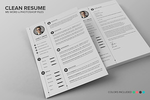 Clean Resume CV Set