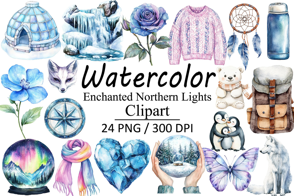 Enchanted Northern Lights Clipart, an Illustration by Design Market (Photo 1 of 3)