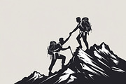 Mountain Hiking Silhouette Set, an Illustration by BIPLOB EXPERT (Thumbnail 8 of 21)