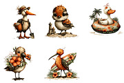 Whimsical Beach Bird Clipart, a Seasonal Illustration by CreationArt (Thumbnail 5 of 5)