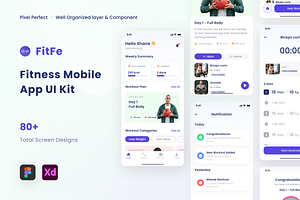 FitFe - Fitness Mobile App UI Kit