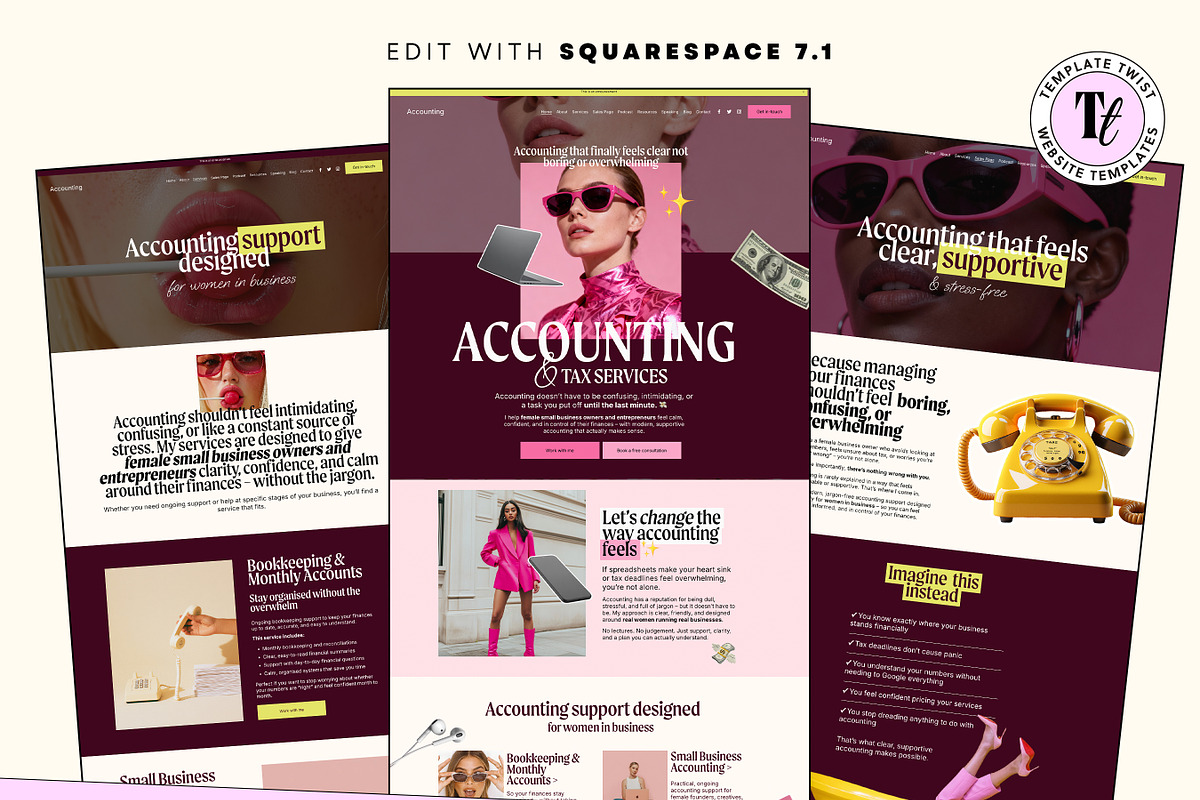 Chic Accountant Website Squarespace, a Squarespace Template by Template Twist Shop (Photo 2 of 11)