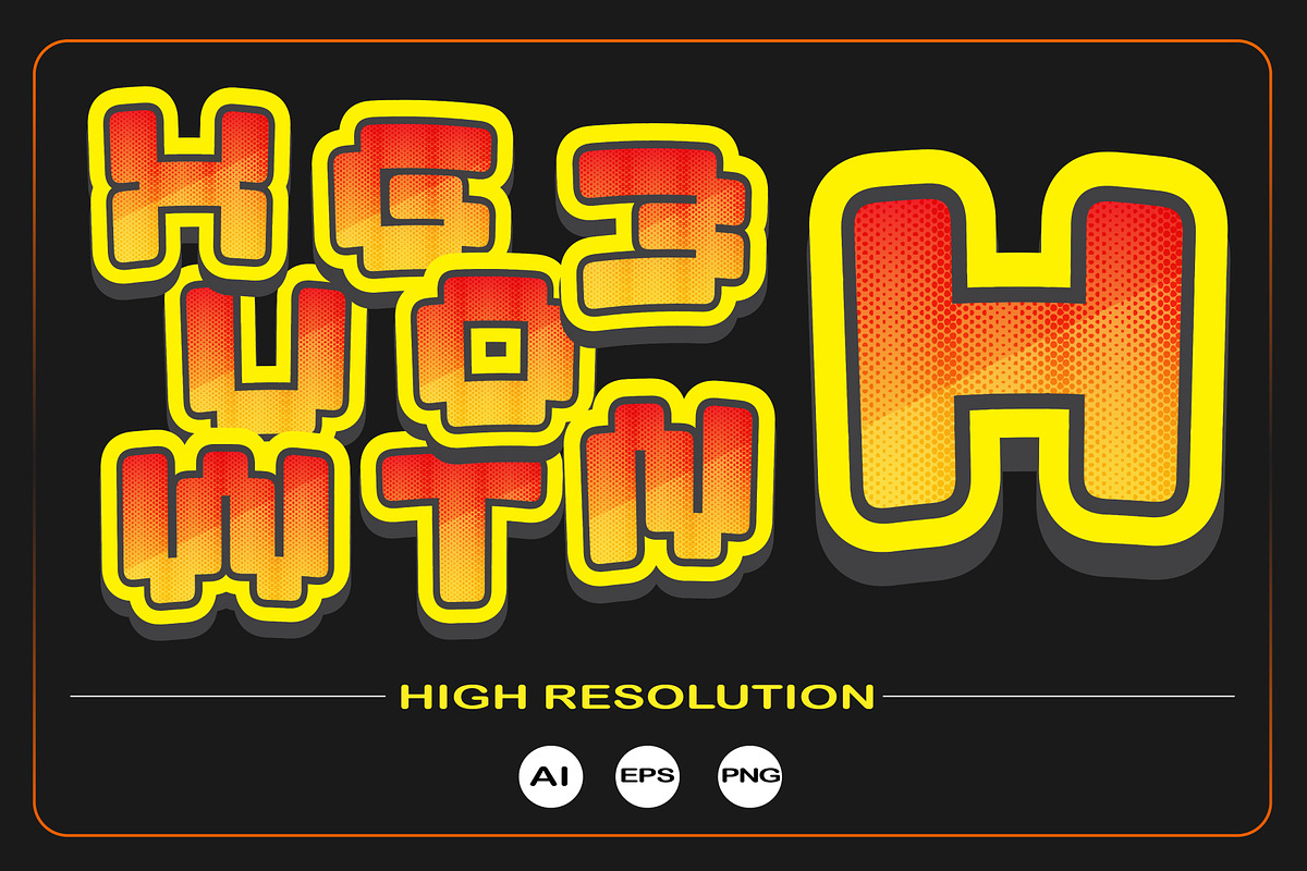 Pixel Game Text Effect, an Object Graphic by VL Shop (Photo 4 of 4)
