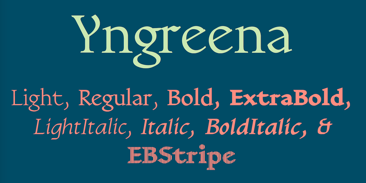 Yngreena, a Serif Font by Ingrimayne Type (Photo 1 of 6)
