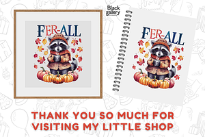 Vintage Raccoon Fer-All Fall PNG