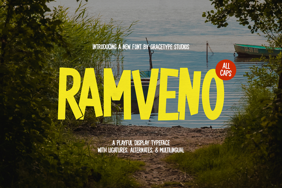 Ramveno | Playful Display, a Handwritten Font by gracetype_studio (Photo 1 of 12)