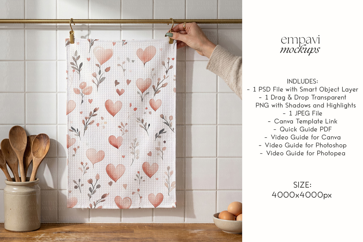 Kitchen Towel Mockup, a Household Mockup by EmpaviMockups (Photo 5 of 6)